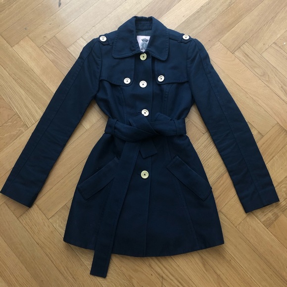 Juicy Couture Navy Blue Trenchcoat - Picture 1 of 7